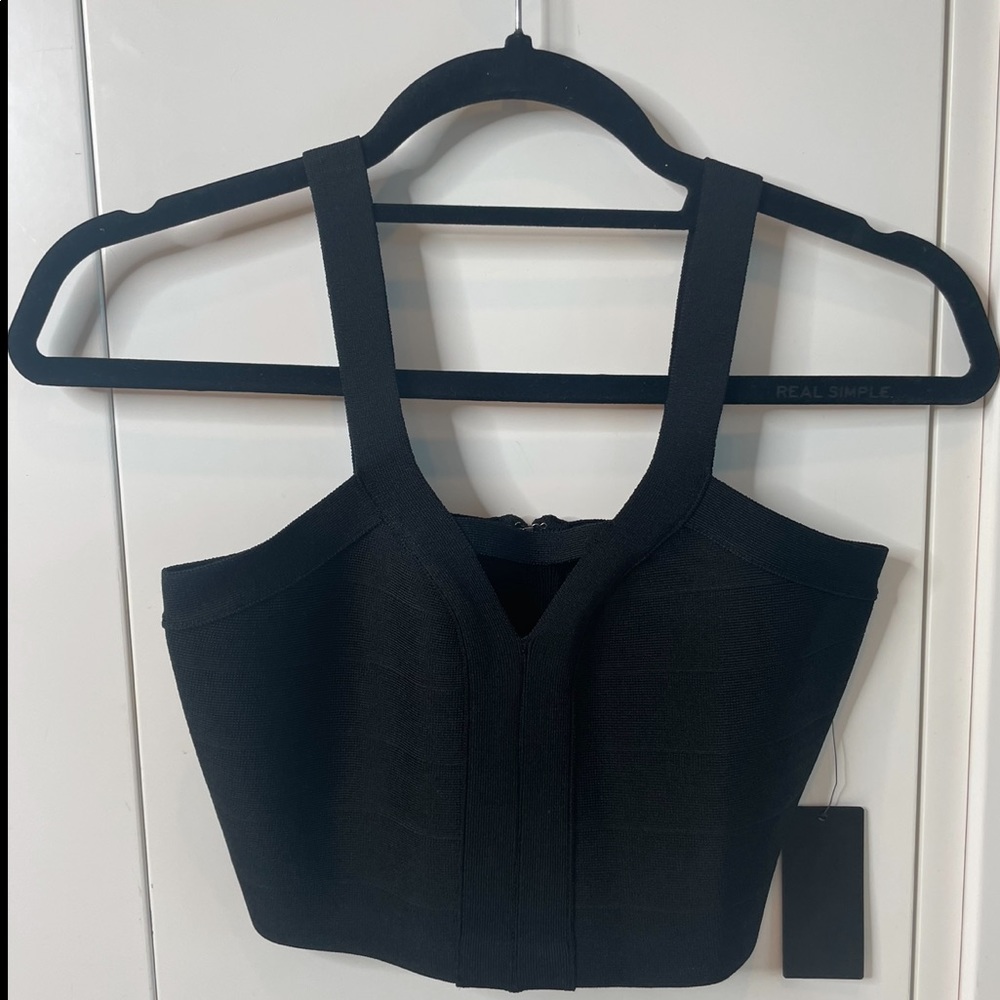 Guess black crop top